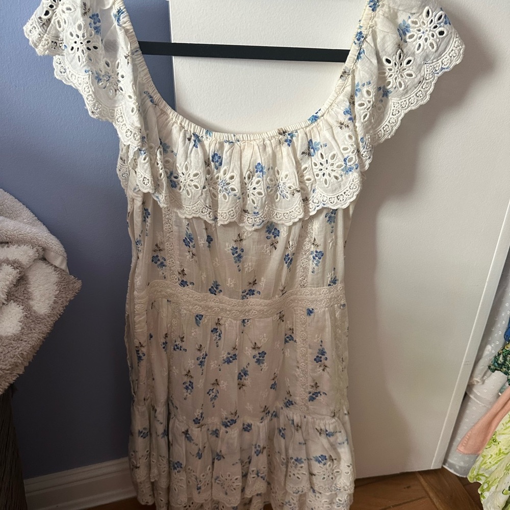Love shack fancy blue floral dress